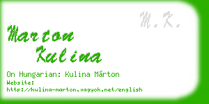 marton kulina business card